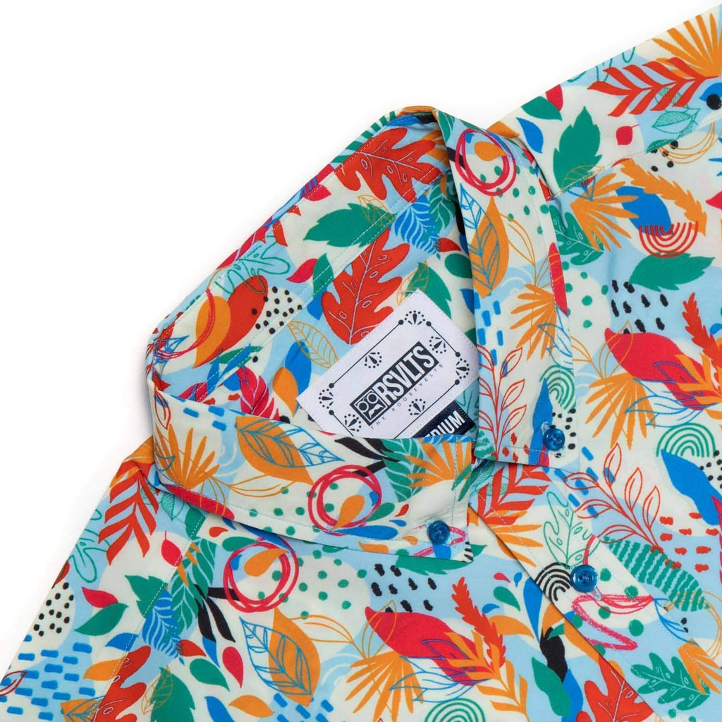 RSVLTS Welcome To The Jungle KUNUFLEX Short Sleeve Shirt in Multicolor — detail 6