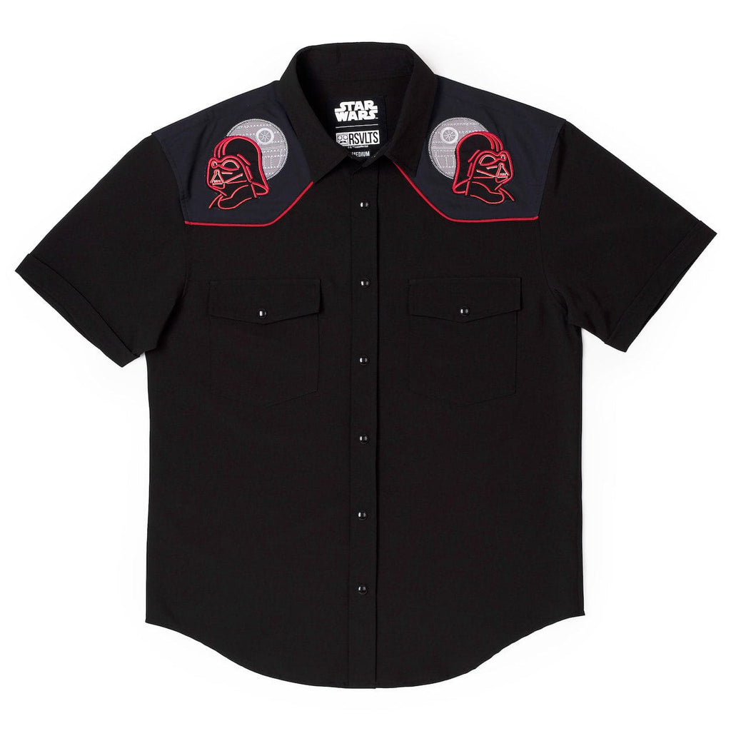 RSVLTS The Ultimate Weapon Roper Short Sleeve Shirt in Black — front view