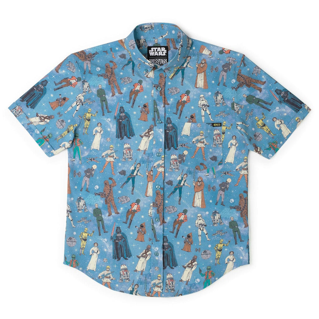 RSVLTS Retro ‘77 KUNUFLEX Short Sleeve Shirt in Blue — detail 9