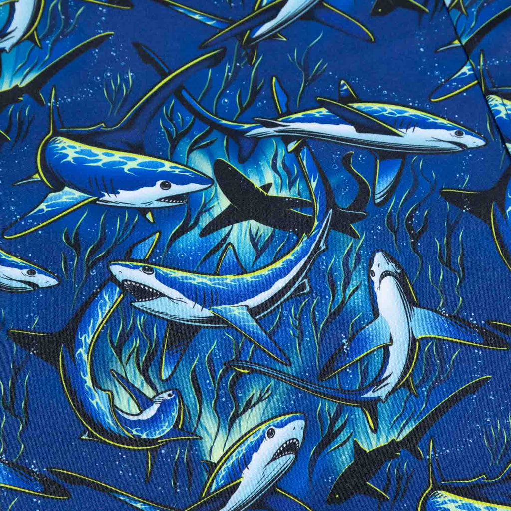 RSVLTS Feeding Frenzy KUNUFLEX Short Sleeve Shirt in Blue — detail 8