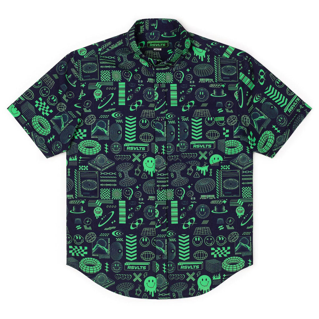 RSVLTS World Wide Widgets KUNUFLEX Short Sleeve Shirt in Black — detail 7