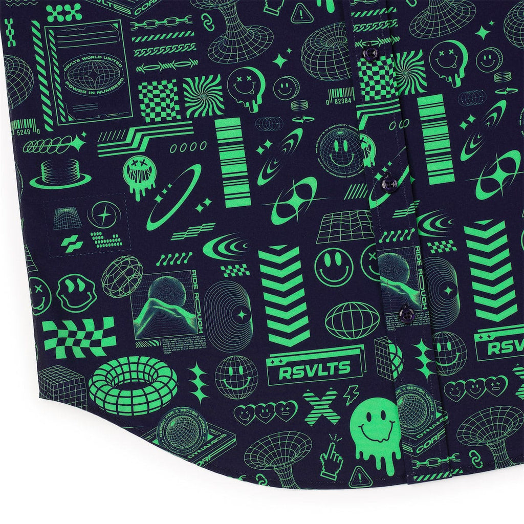 RSVLTS World Wide Widgets KUNUFLEX Short Sleeve Shirt in Black — detail 9