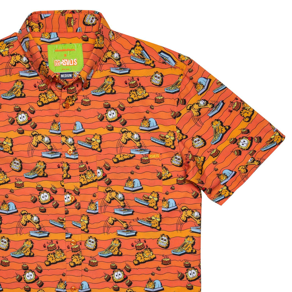 RSVLTS Lasagna Love KUNUFLEX Short Sleeve Shirt in Orange — front view