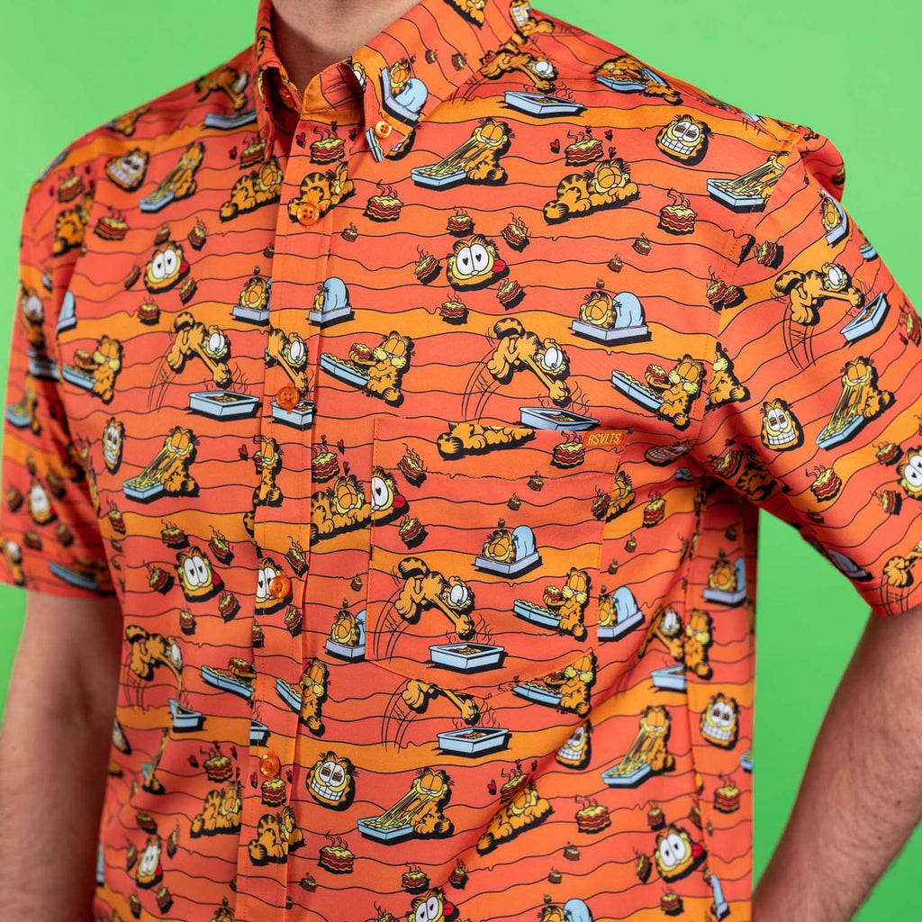 RSVLTS Lasagna Love KUNUFLEX Short Sleeve Shirt in Orange — detail 5