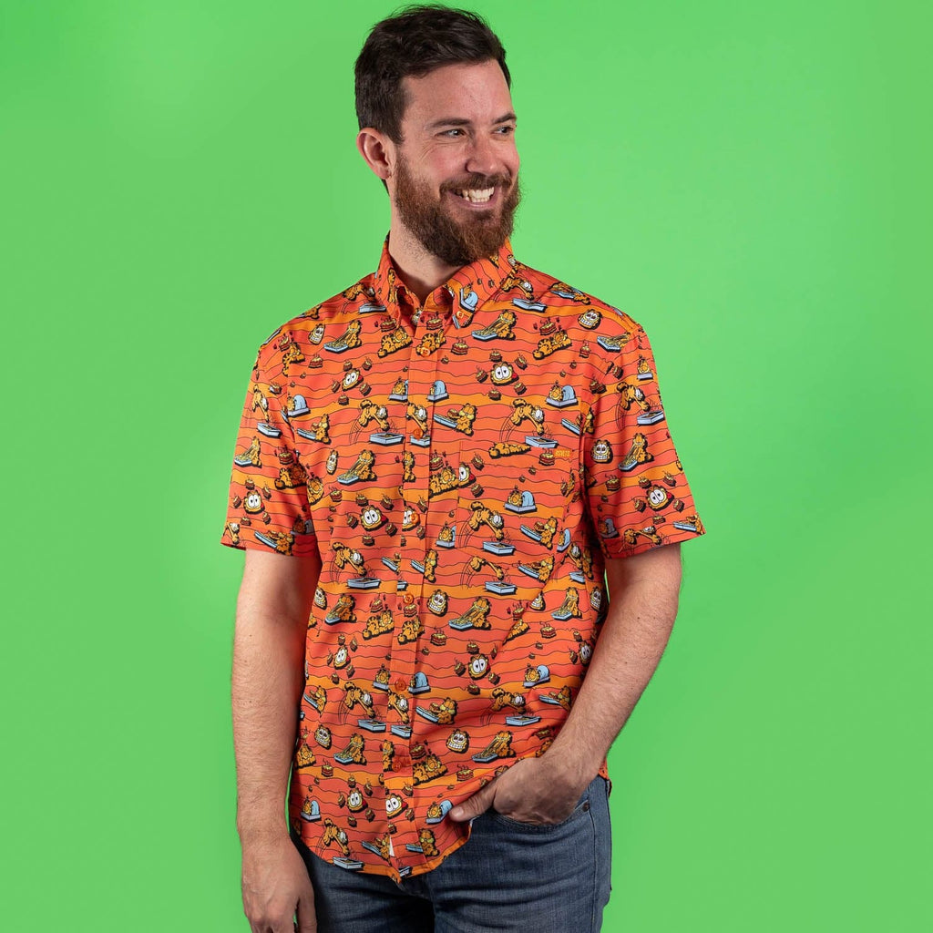 RSVLTS Lasagna Love KUNUFLEX Short Sleeve Shirt in Orange — detail 8