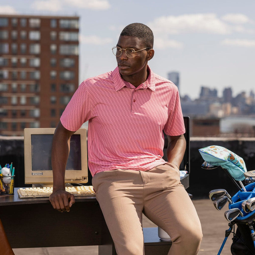 RSVLTS Breakfast Club All-Day Polo in Pink — front view