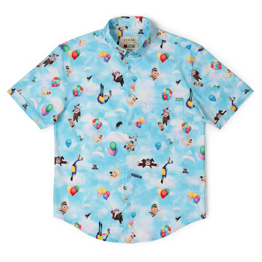 RSVLTS What Goes Up... KUNUFLEX Short Sleeve Shirt in Blue — detail 5