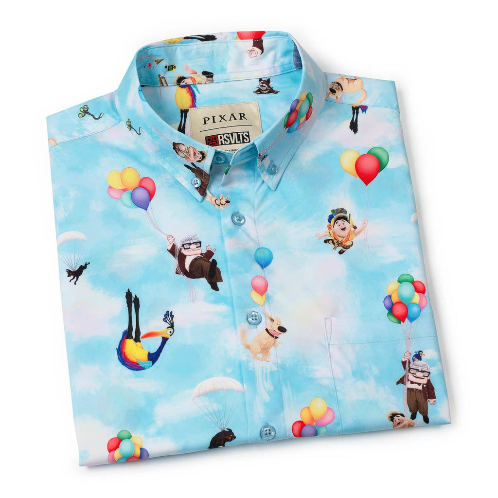 RSVLTS What Goes Up... KUNUFLEX Short Sleeve Shirt in Blue — detail 10