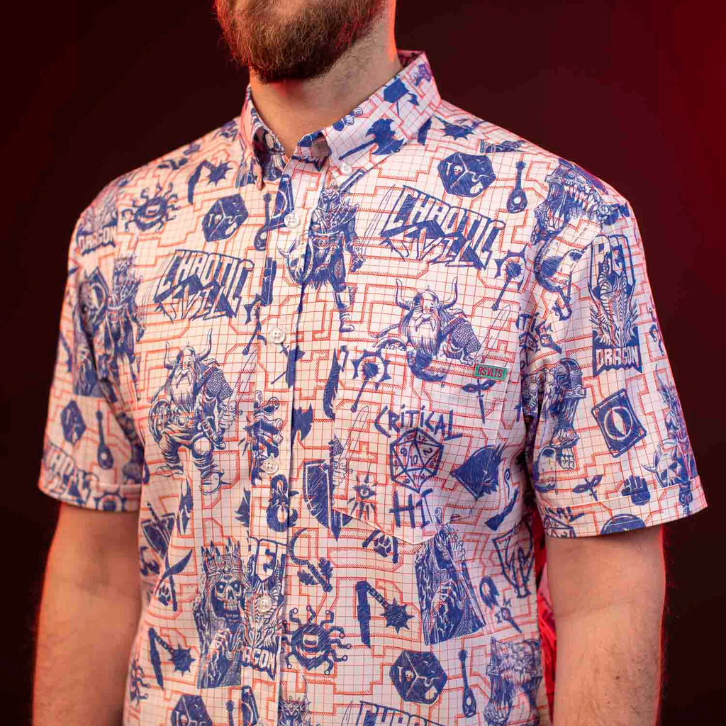 RSVLTS Critical Sketch KUNUFLEX Short Sleeve Shirt in Multicolor — detail 4