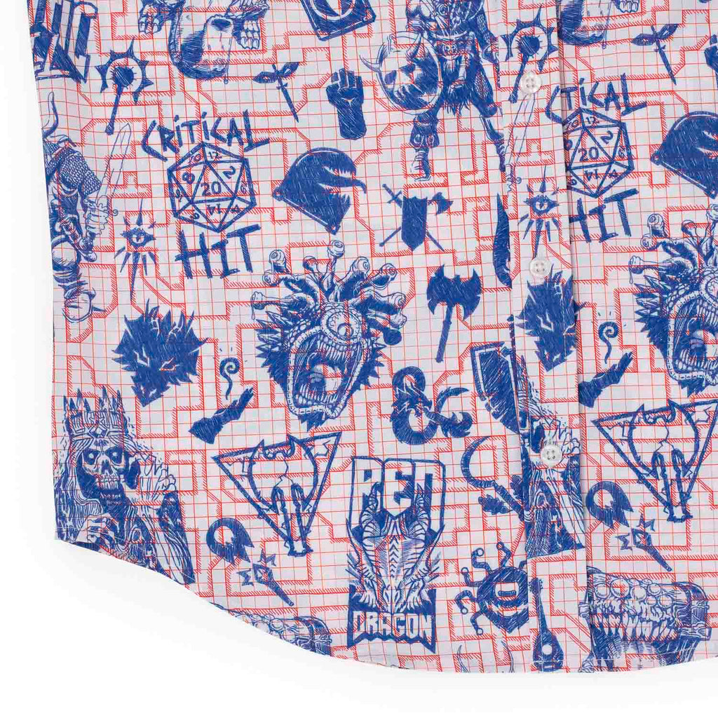 RSVLTS Critical Sketch KUNUFLEX Short Sleeve Shirt in Multicolor — detail 7