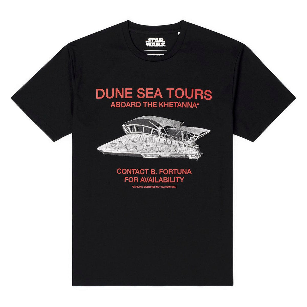 RSVLTS Dune Sea Tours Crewneck Tee in Black — front view