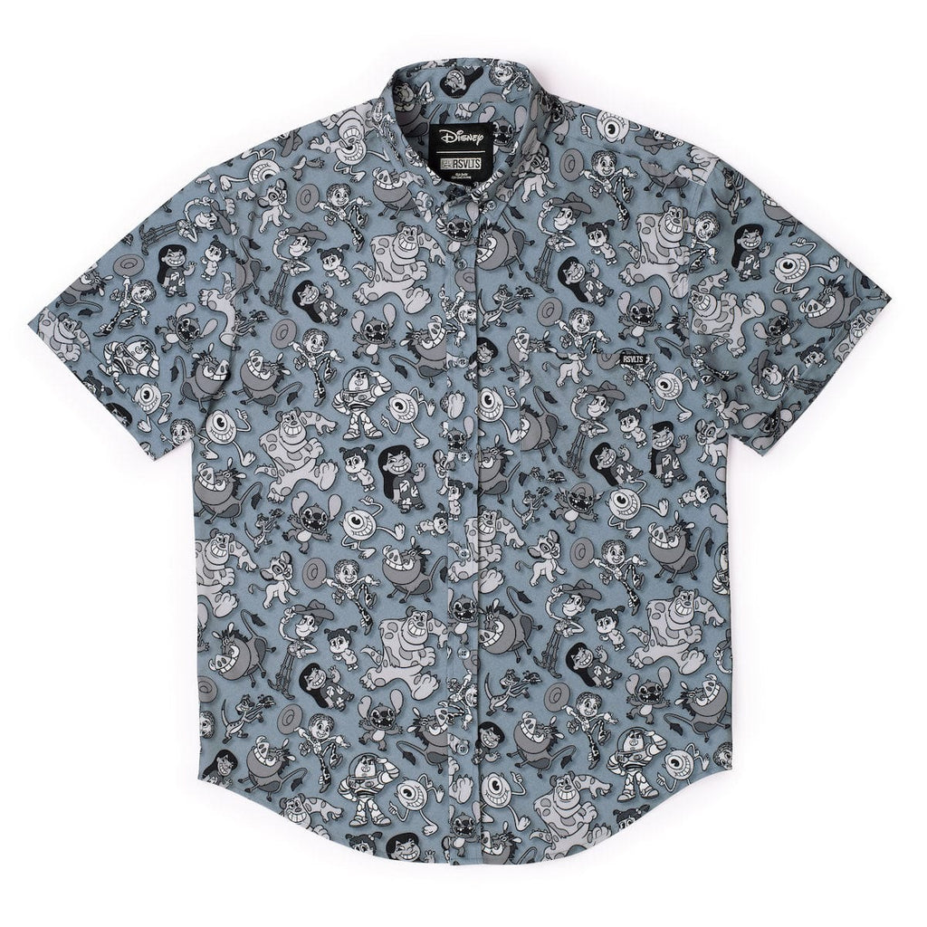 RSVLTS Pie-Eyed Party KUNUFLEX Short Sleeve Shirt in Blue — detail 4