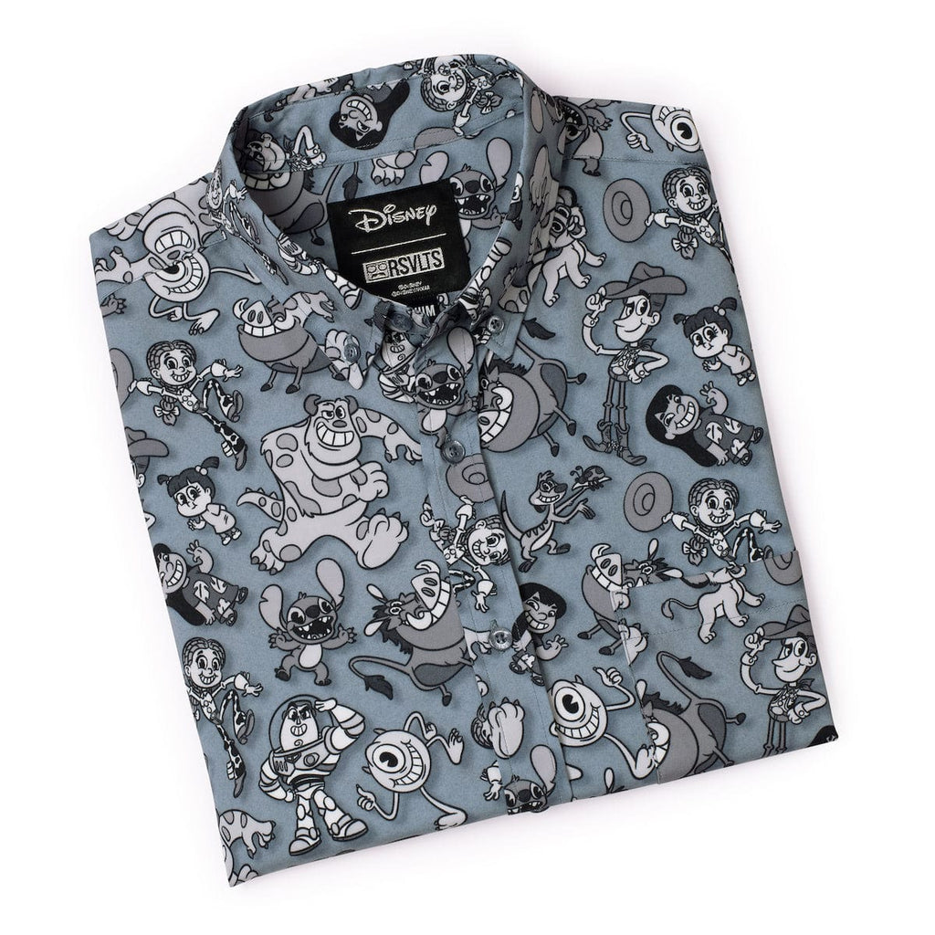 RSVLTS Pie-Eyed Party KUNUFLEX Short Sleeve Shirt in Blue — detail 9