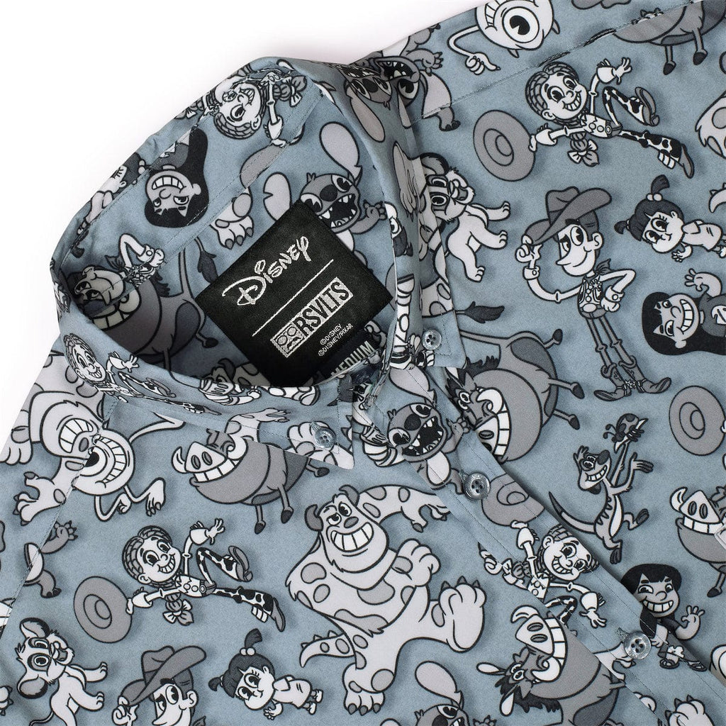 RSVLTS Pie-Eyed Party KUNUFLEX Short Sleeve Shirt in Blue — detail 6