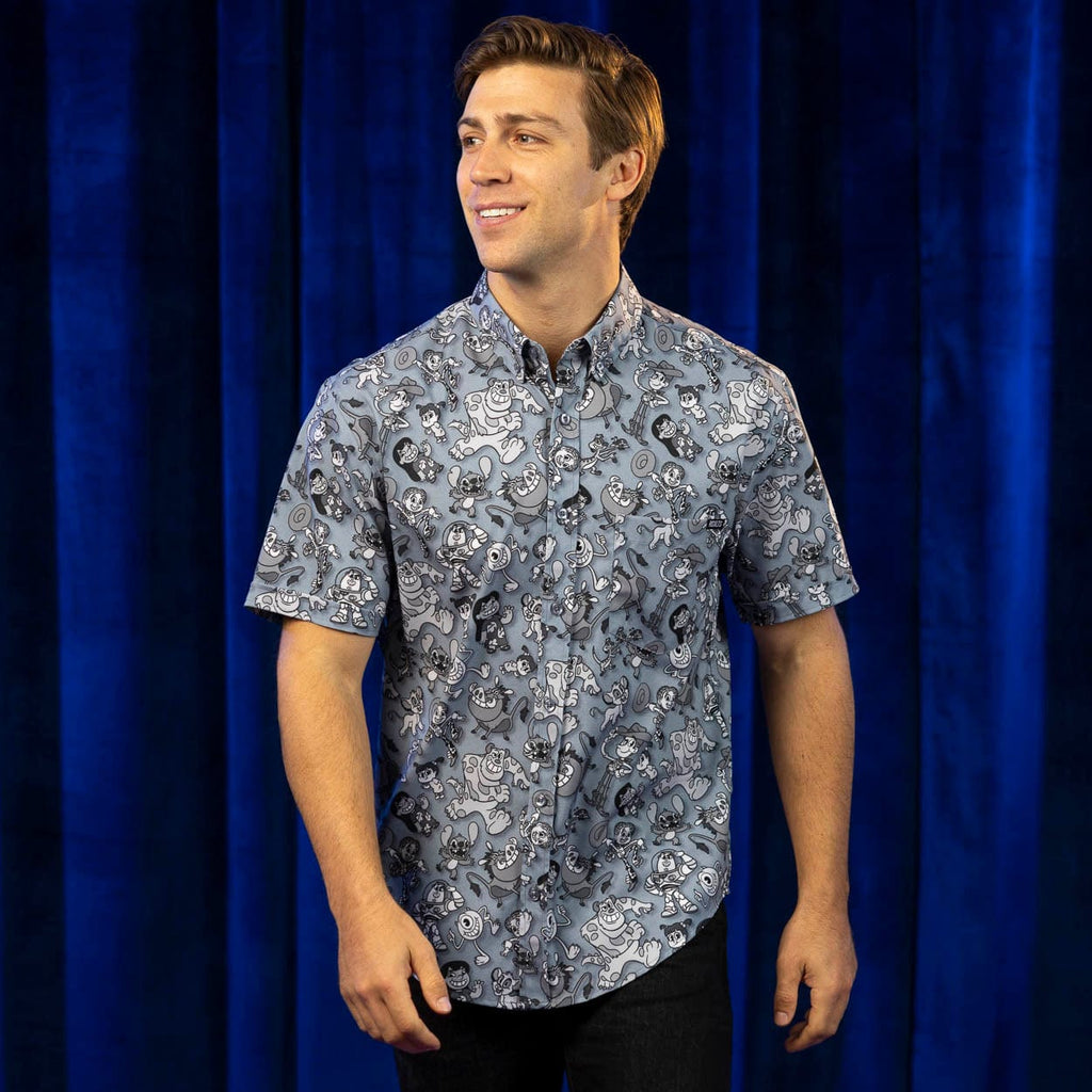 RSVLTS Pie-Eyed Party KUNUFLEX Short Sleeve Shirt in Blue — detail 3