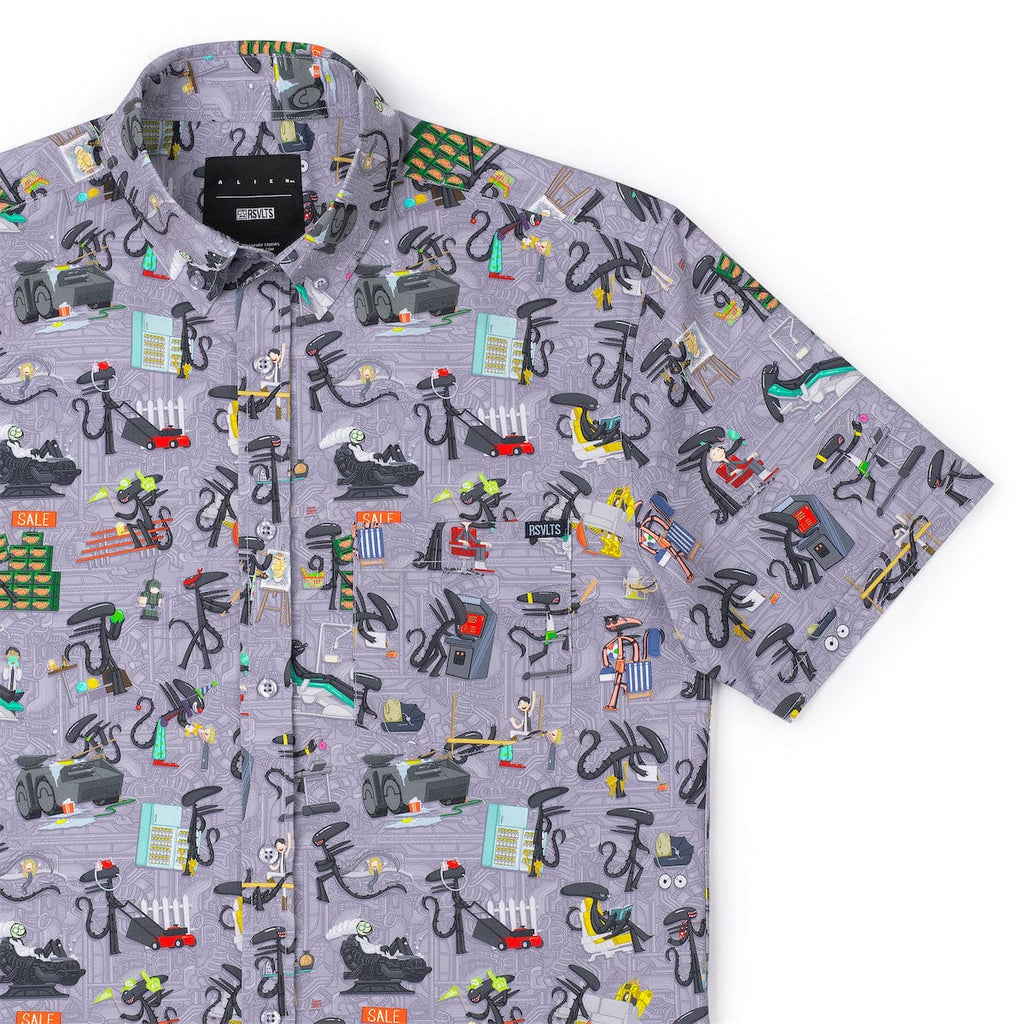 RSVLTS Xenolife KUNUFLEX Short Sleeve Shirt in Multicolor — front view