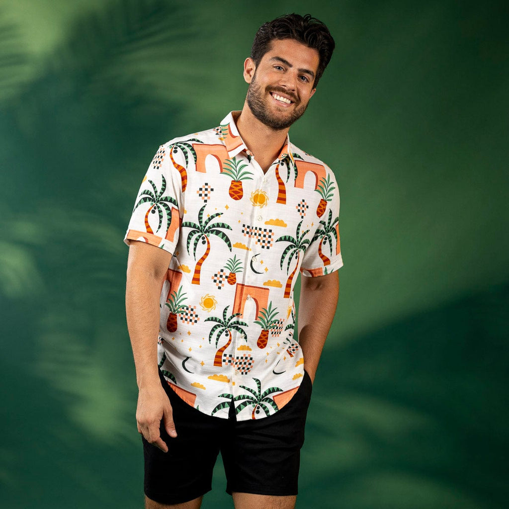 RSVLTS Mirage Bamboo Short Sleeve Shirt in Multicolor — detail 6