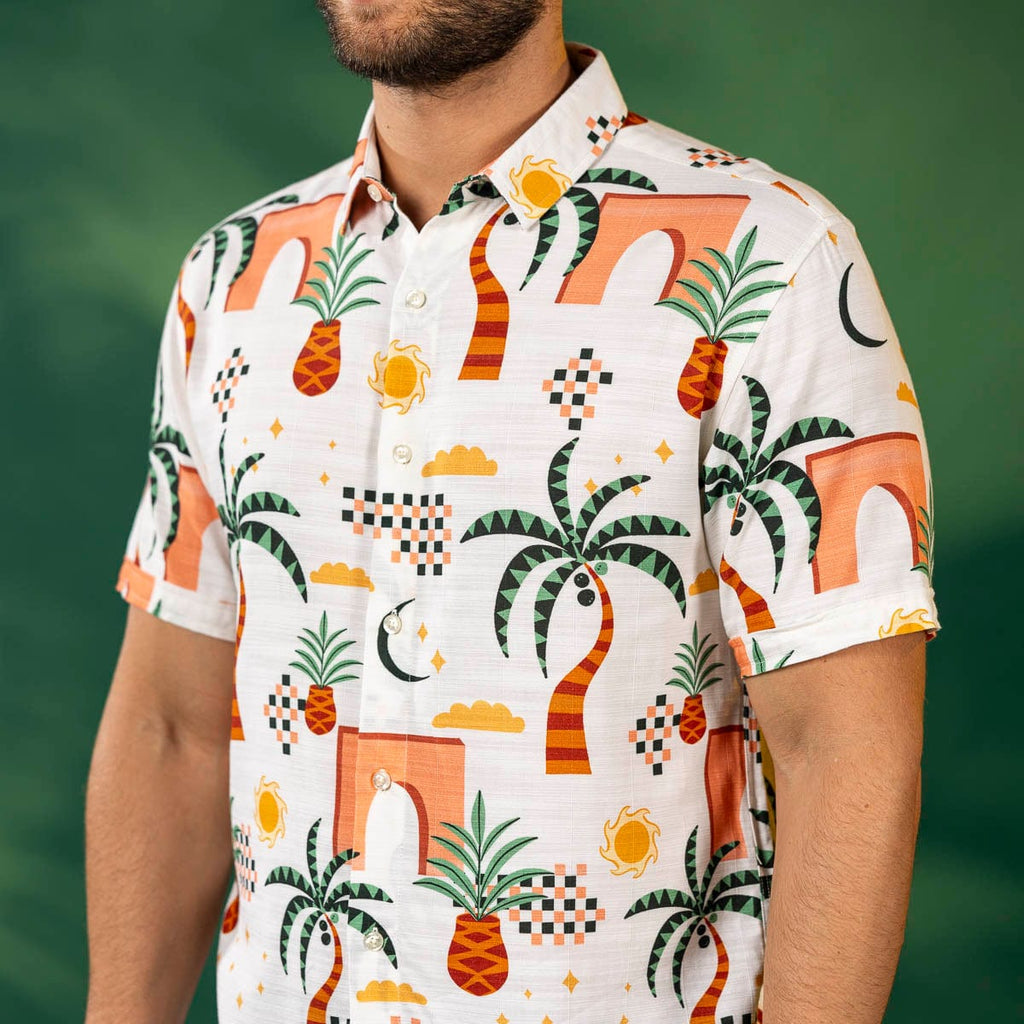 RSVLTS Mirage Bamboo Short Sleeve Shirt in Multicolor — front view