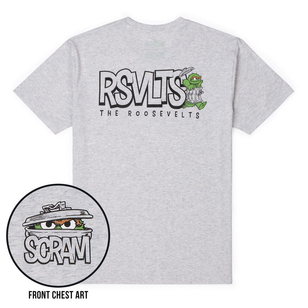 RSVLTS Scram! Crewneck Tee in Gray — front view