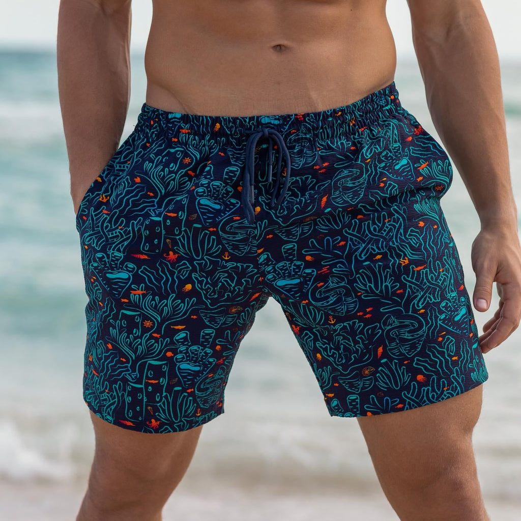 RSVLTS Coral Hybrid Shorts in Blue — detail 2