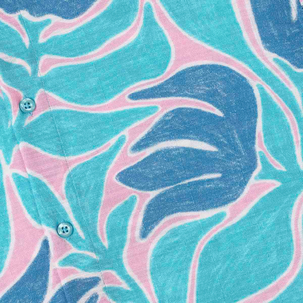 RSVLTS Turq Tropic Bamboo Short Sleeve Shirt in Blue — detail 5