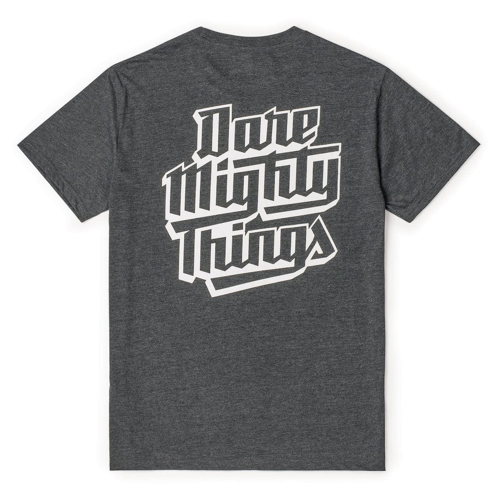 RSVLTS Dare Mighty Things Crewneck Tee in Gray — front view