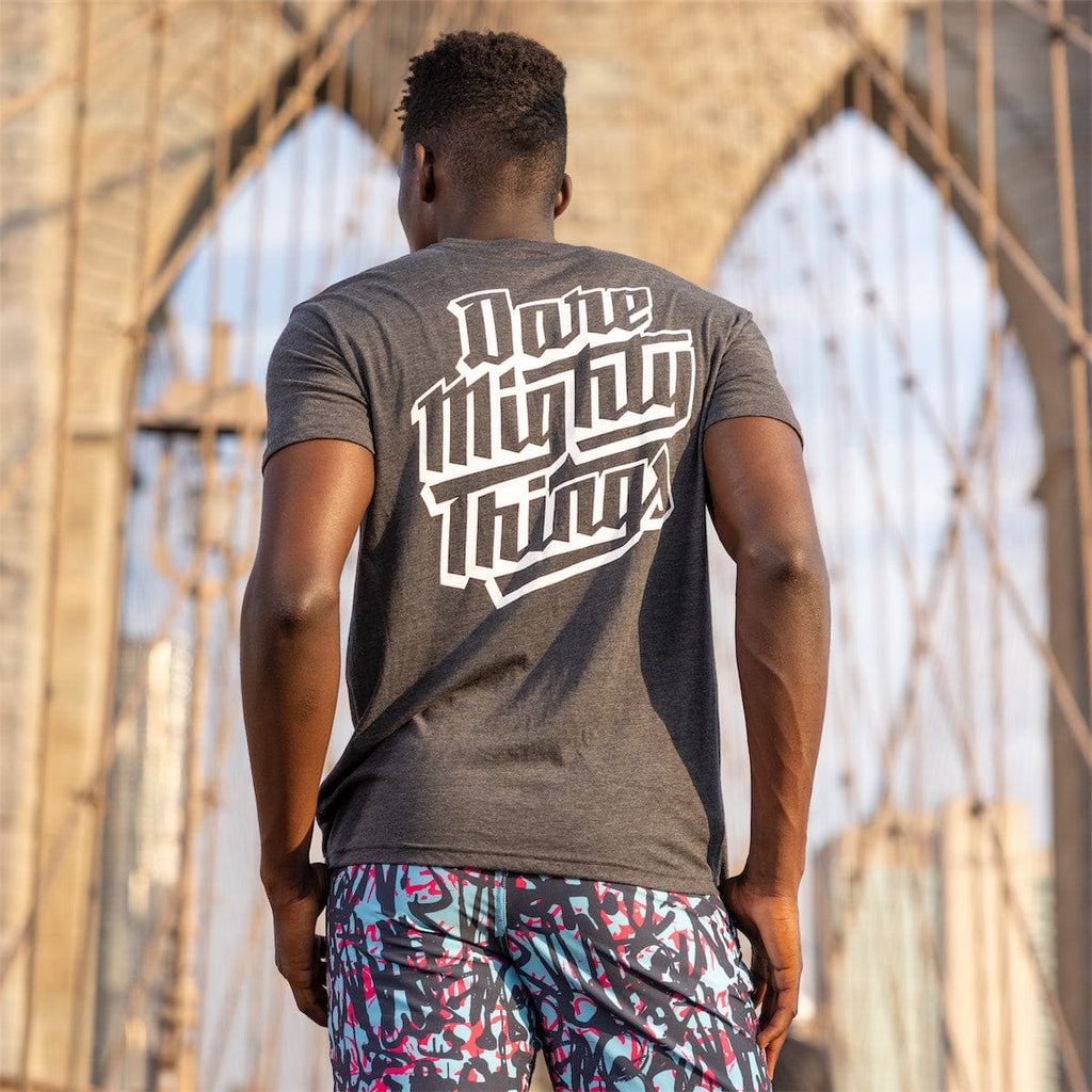 RSVLTS Dare Mighty Things Crewneck Tee in Gray — detail 4