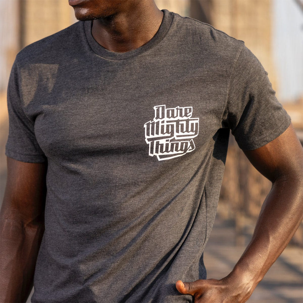 RSVLTS Dare Mighty Things Crewneck Tee in Gray — detail 5