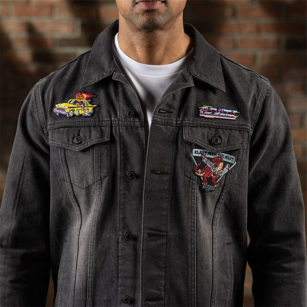 RSVLTS Denim Dan (Vintage Black) Classic Denim Jacket in Black — detail 4