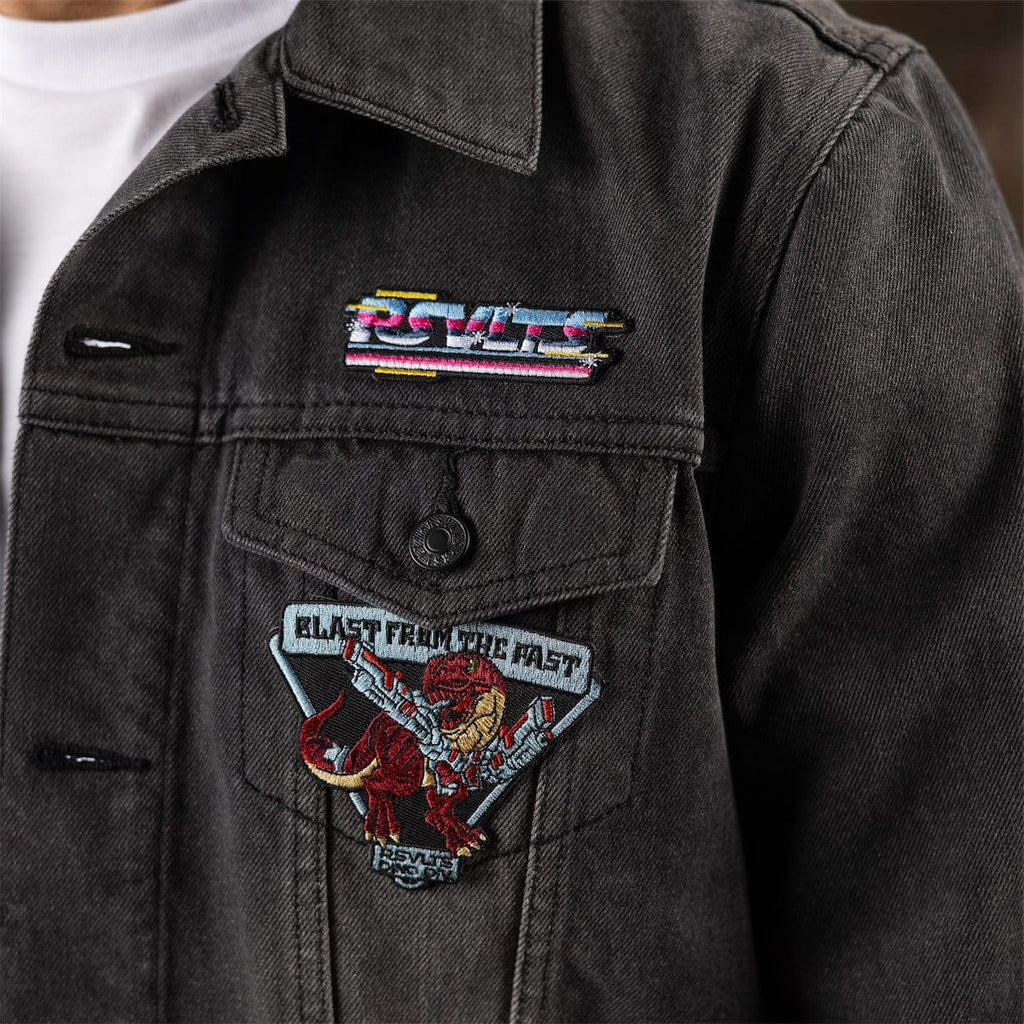 RSVLTS Denim Dan (Vintage Black) Classic Denim Jacket in Black — detail 8