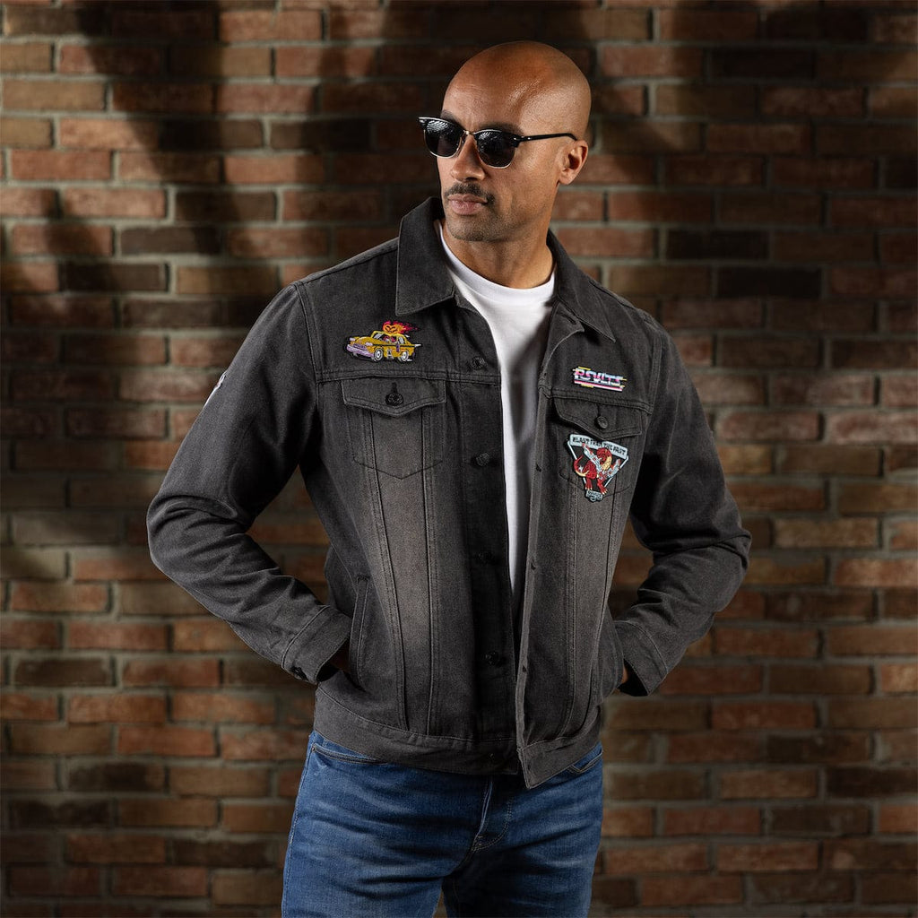 RSVLTS Denim Dan (Vintage Black) Classic Denim Jacket in Black — detail 5