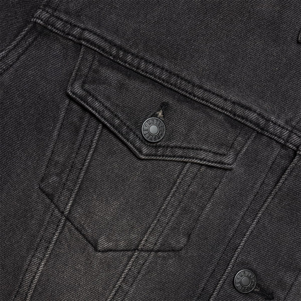 RSVLTS Denim Dan (Vintage Black) Classic Denim Jacket in Black — detail 7