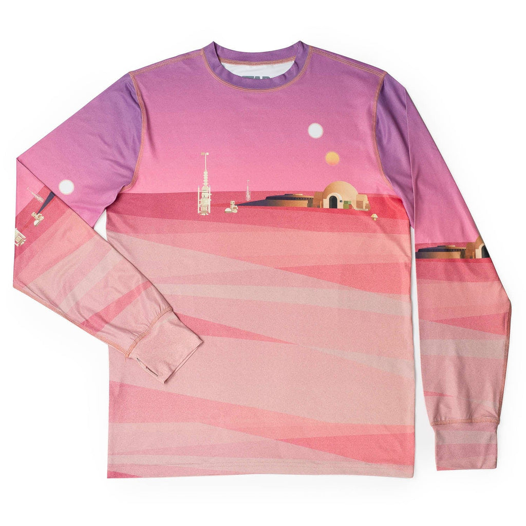 RSVLTS Rising Suns Crewneck Tee in Red — front view