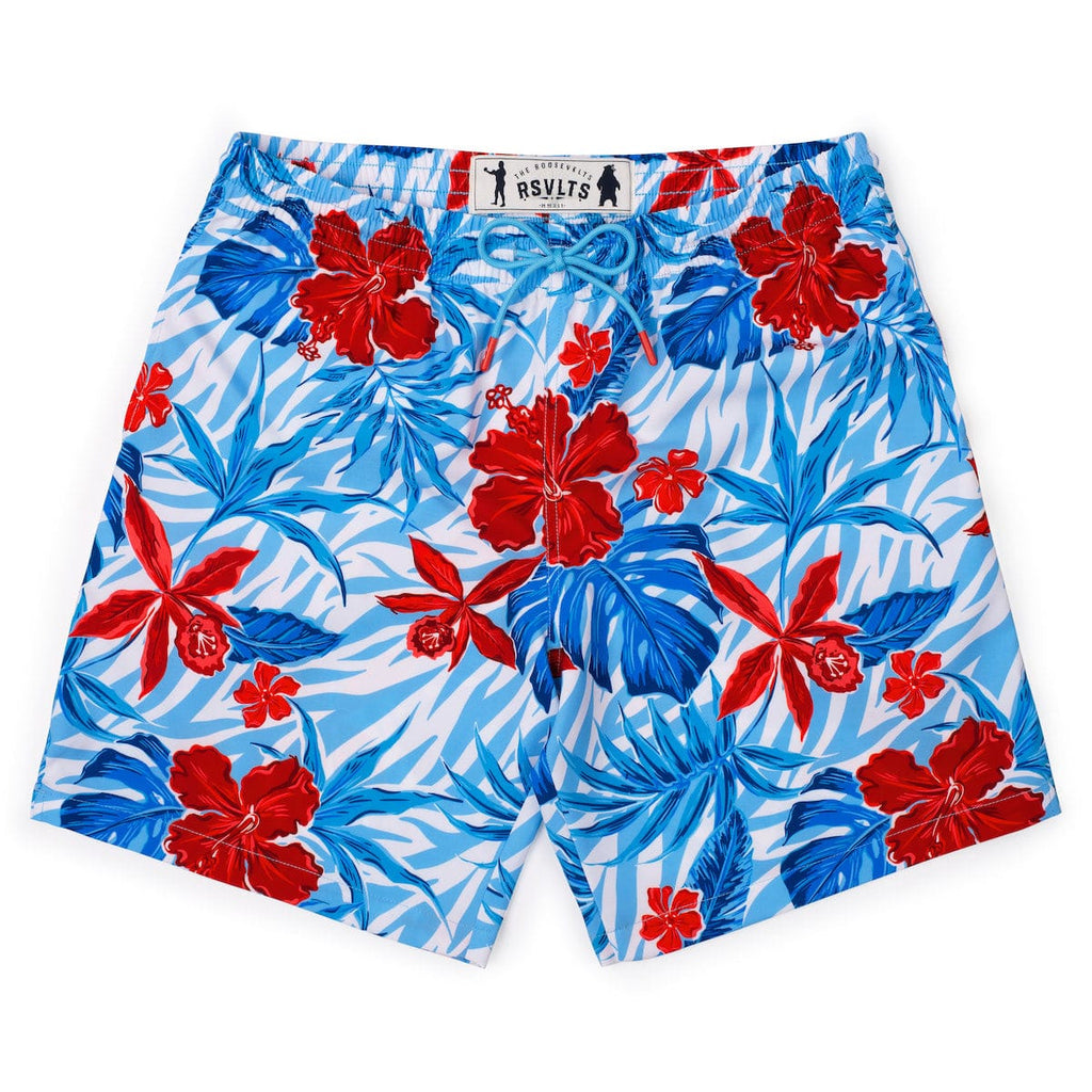 RSVLTS Floral City Steve Hybrid Shorts in Blue — detail 3