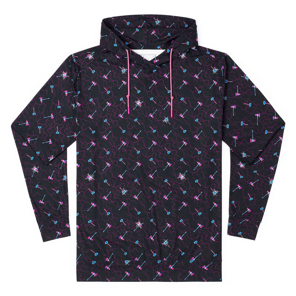 RSVLTS Mjolnir & Stormbreaker Performance Hoodie in Black — front view