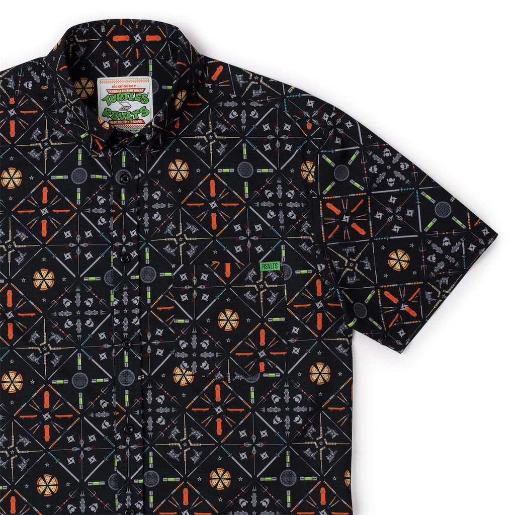 RSVLTS Splinter's Couch KUNUFLEX Short Sleeve Shirt in Black — detail 5