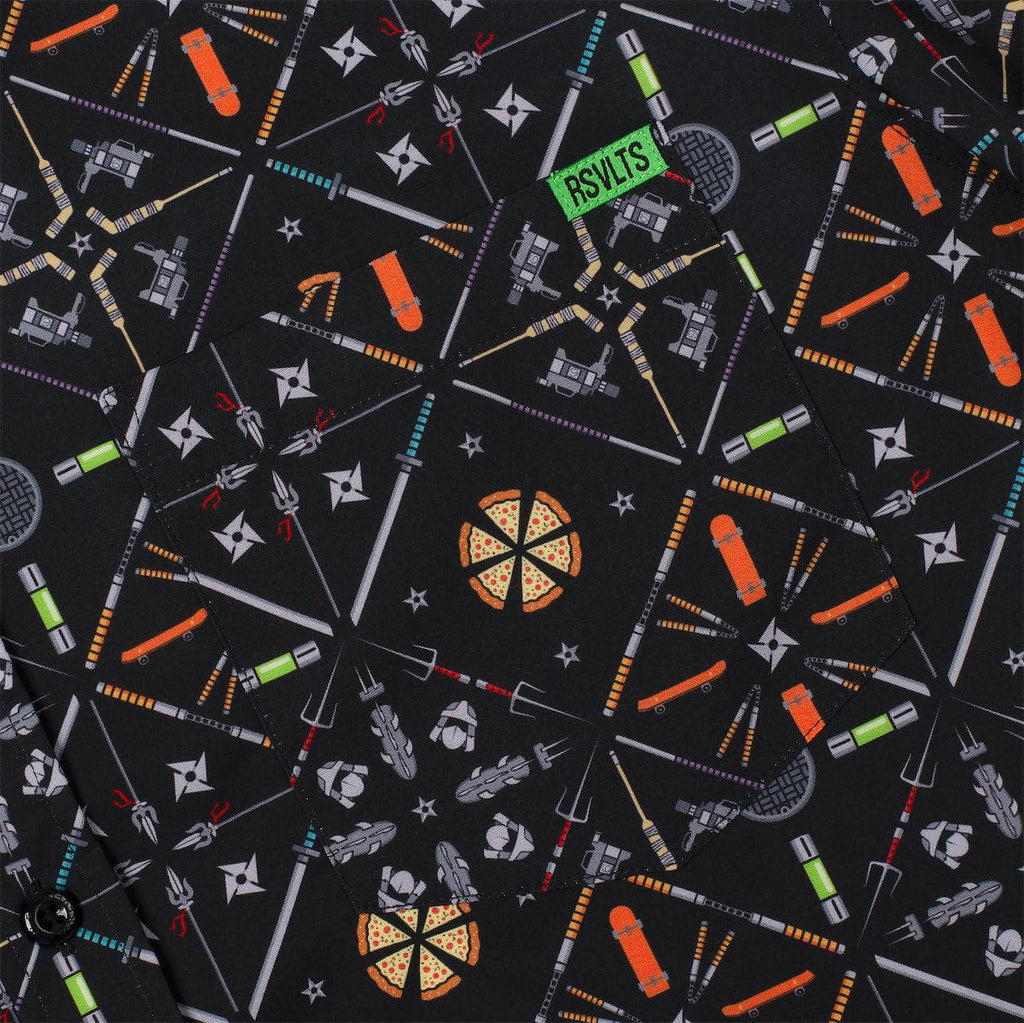 RSVLTS Splinter's Couch KUNUFLEX Short Sleeve Shirt in Black — detail 8