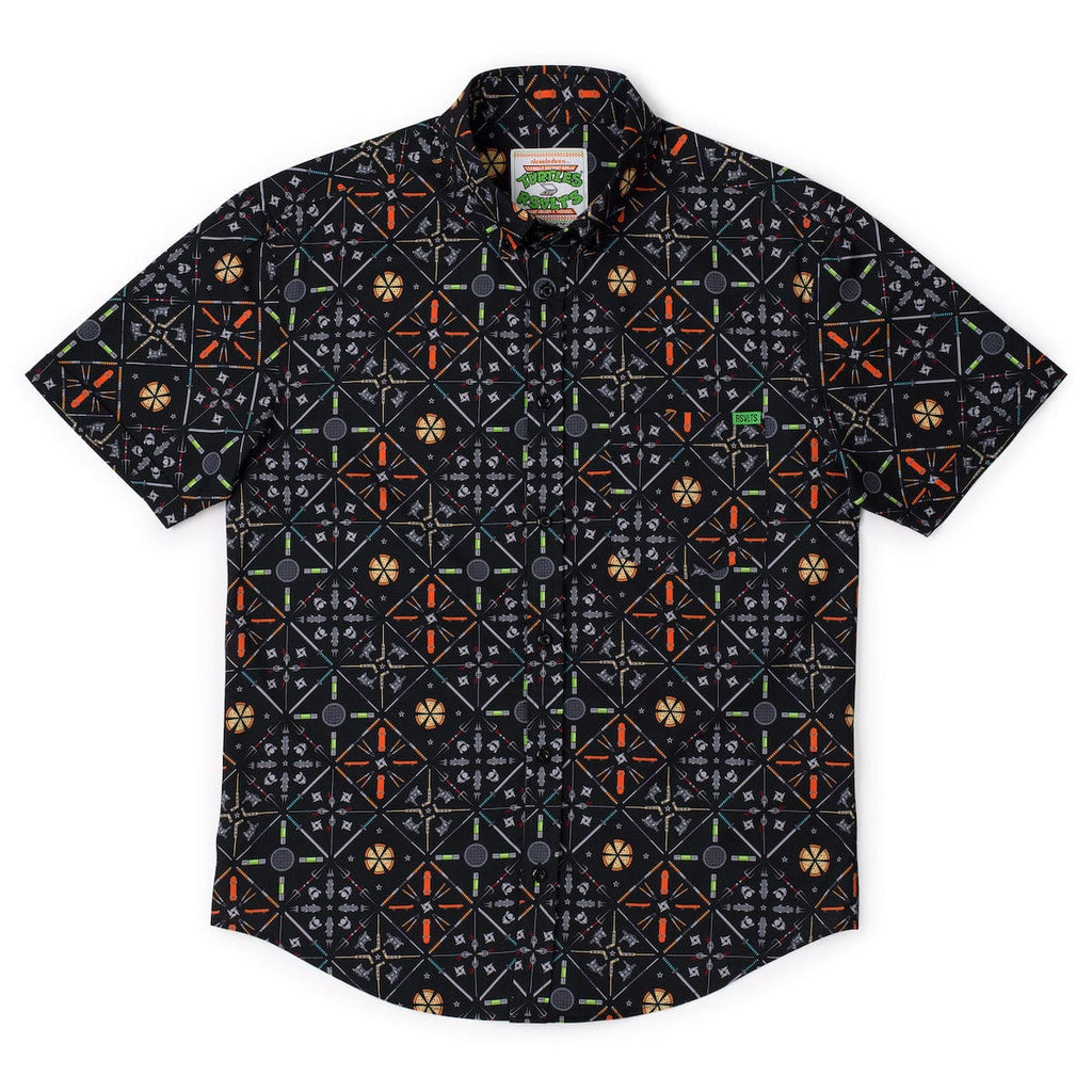 RSVLTS Splinter's Couch KUNUFLEX Short Sleeve Shirt in Black — detail 7