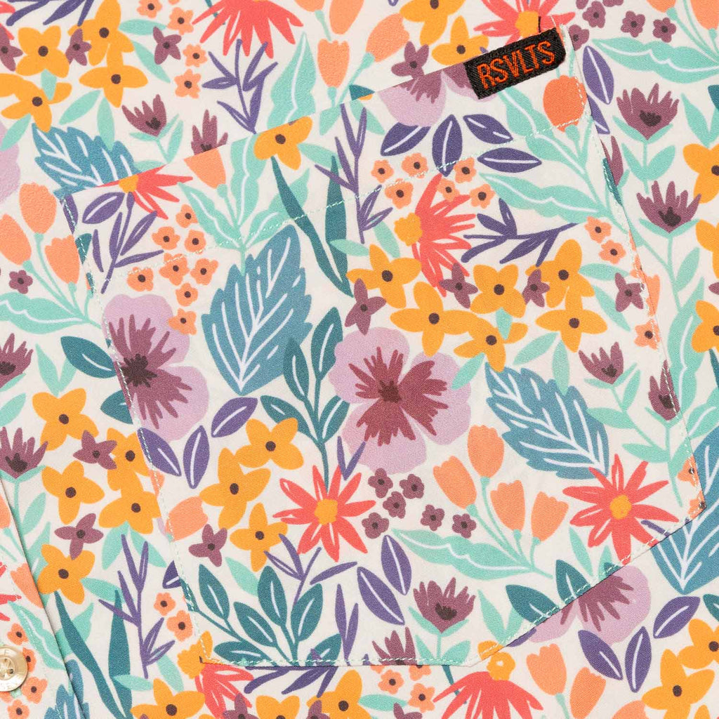 RSVLTS Garden Party KUNUFLEX Short Sleeve Shirt in Green — detail 5