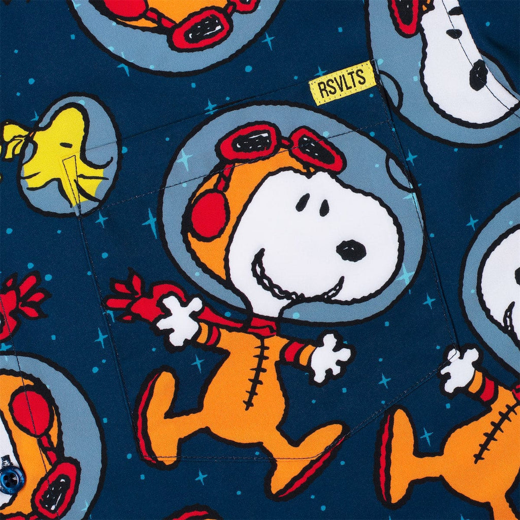 RSVLTS Snoopy in Space KUNUFLEX Short Sleeve Shirt in Blue — detail 5