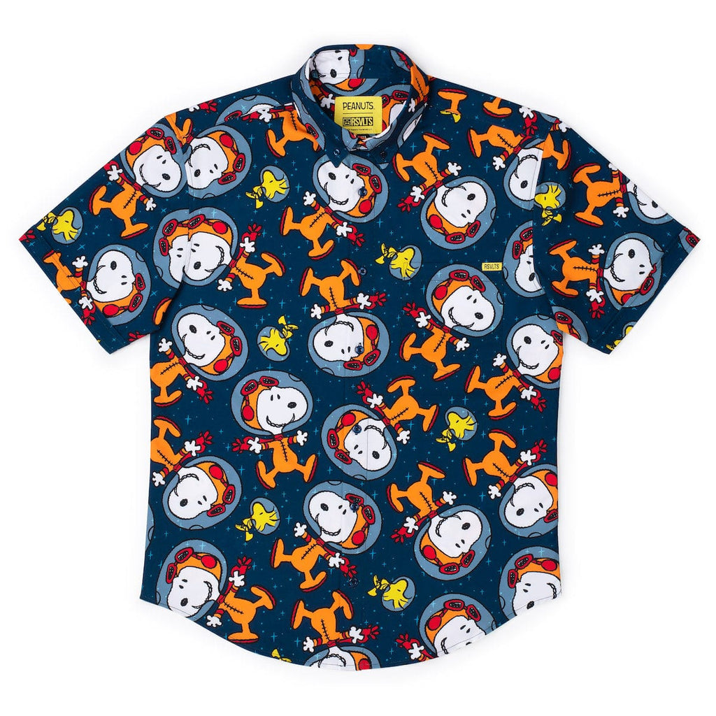 RSVLTS Snoopy in Space KUNUFLEX Short Sleeve Shirt in Blue — detail 7