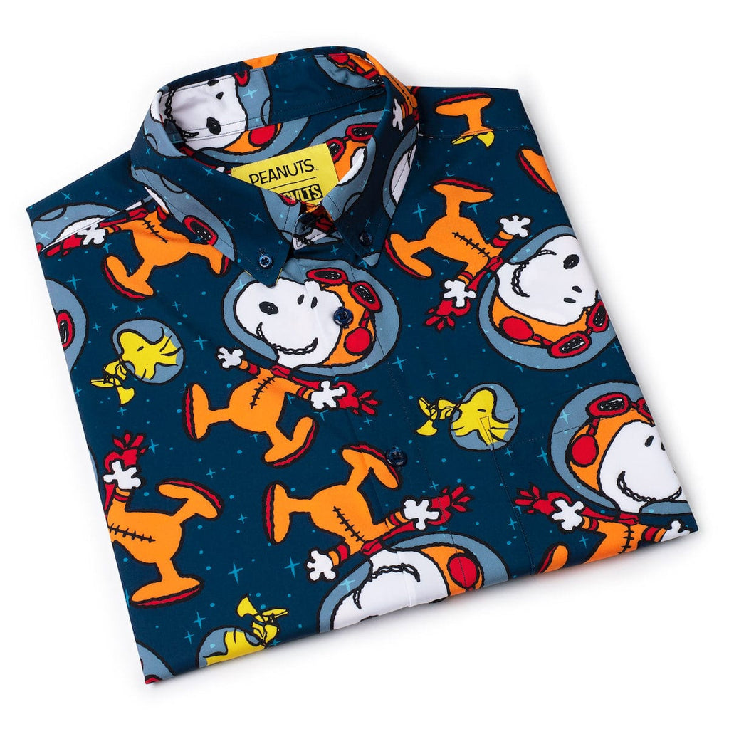 RSVLTS Snoopy in Space KUNUFLEX Short Sleeve Shirt in Blue — detail 10