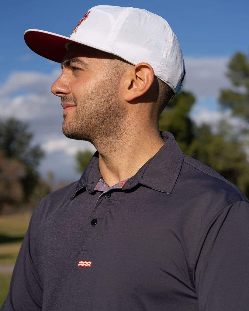RSVLTS James Bombs All-Day Polo in Blue — front view