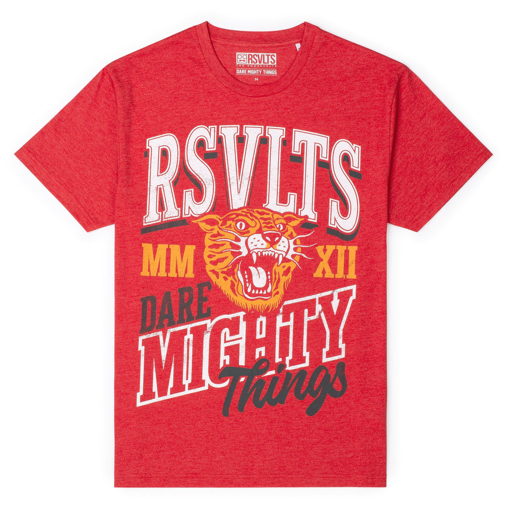 RSVLTS Go Get 'Em, Tiger! Crewneck Tee in Red — detail 4