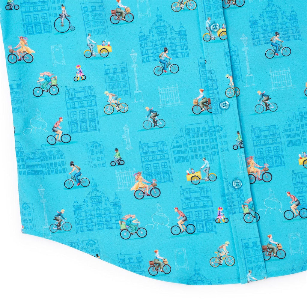 RSVLTS Copenhagen KUNUFLEX Short Sleeve Shirt in Blue — detail 9