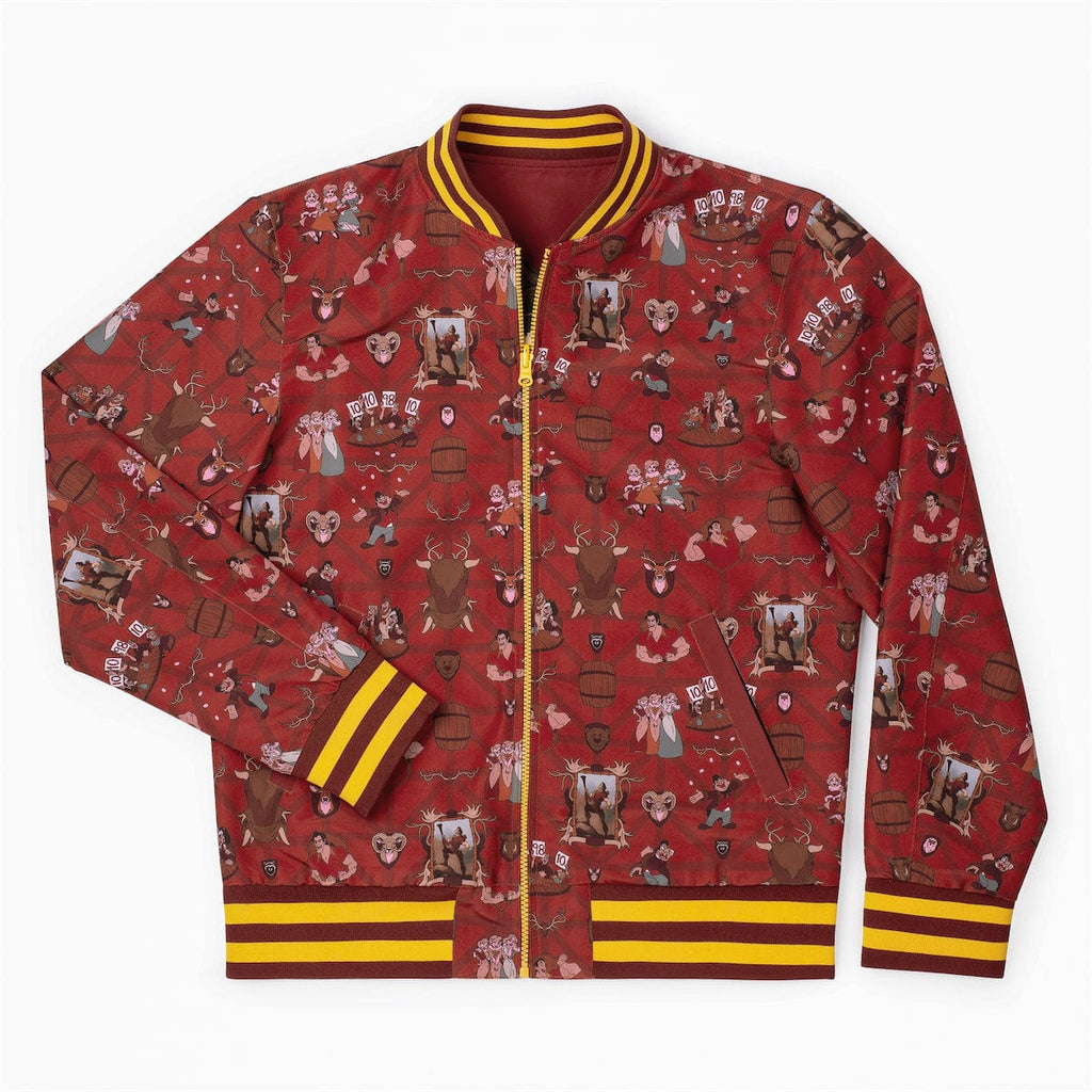 RSVLTS Gaston's Lodge Reversible Bomber Jacket in Red — detail 6
