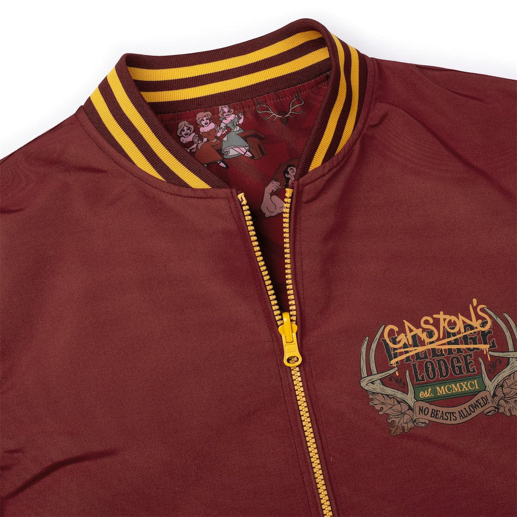 RSVLTS Gaston's Lodge Reversible Bomber Jacket in Red — detail 8