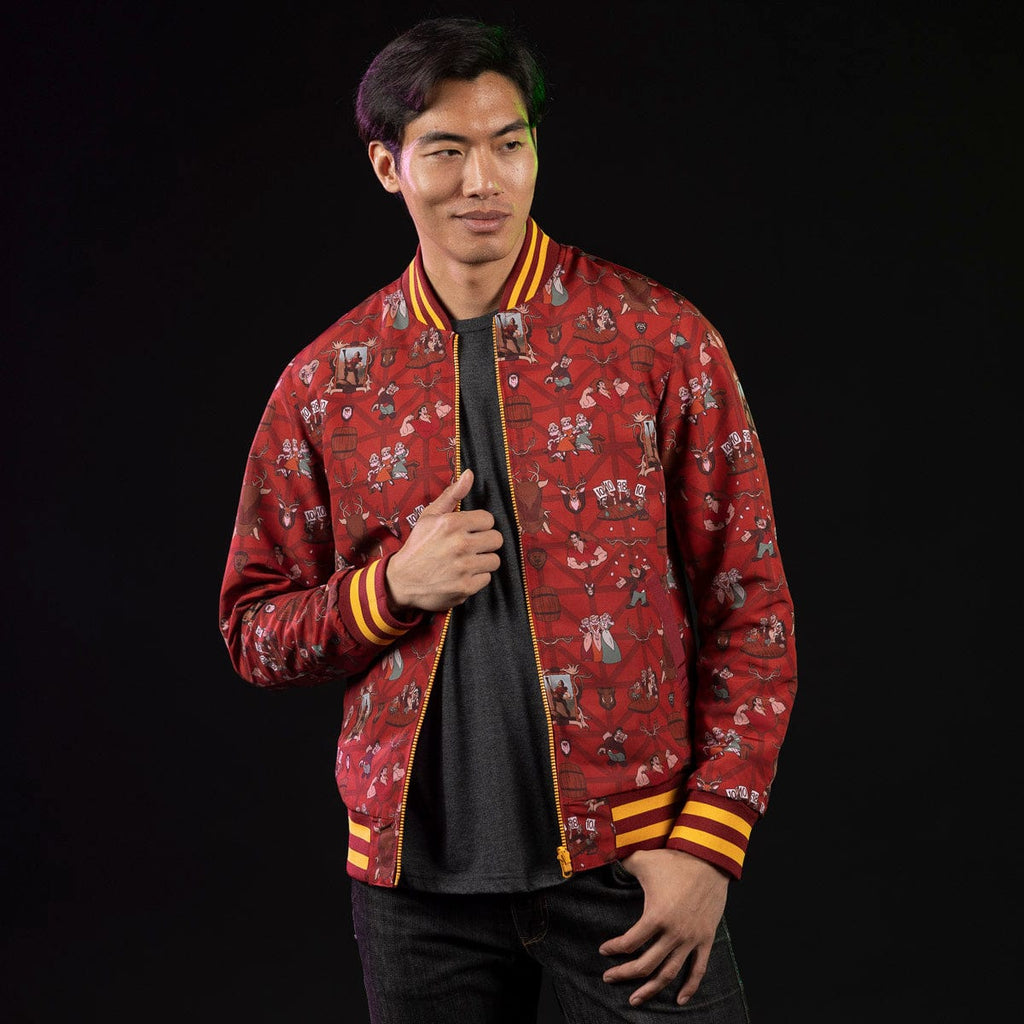 RSVLTS Gaston's Lodge Reversible Bomber Jacket in Red — detail 5