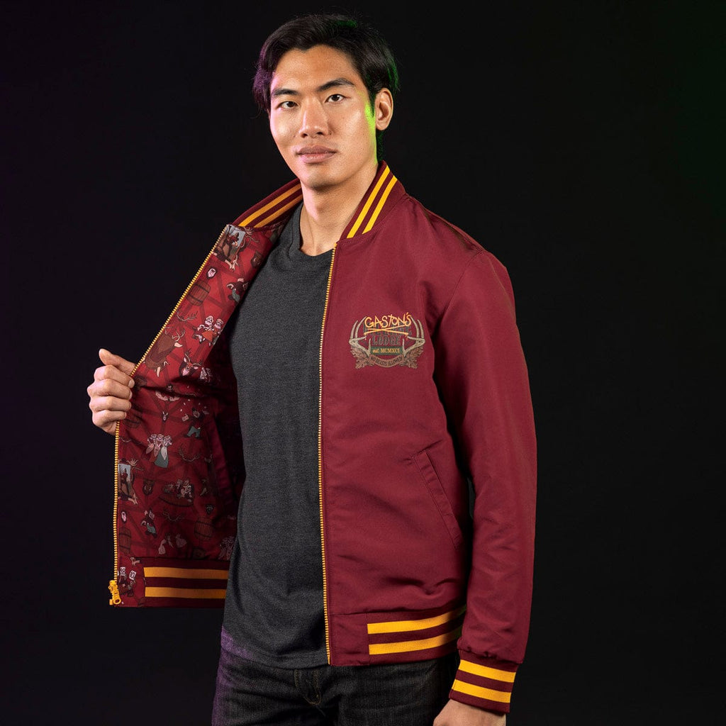 RSVLTS Gaston's Lodge Reversible Bomber Jacket in Red — detail 7