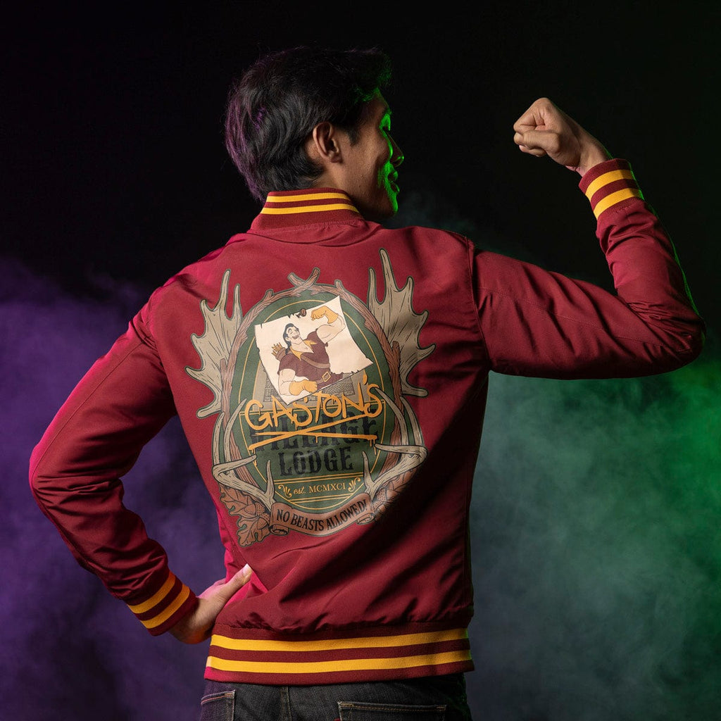 RSVLTS Gaston's Lodge Reversible Bomber Jacket in Red — detail 4